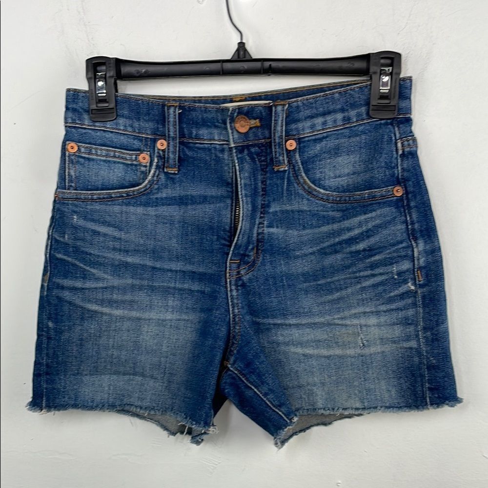 Madewell Classic Blue Denim Shorts with raw hem size 23